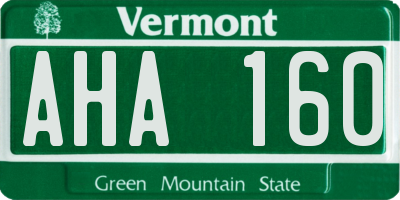 VT license plate AHA160
