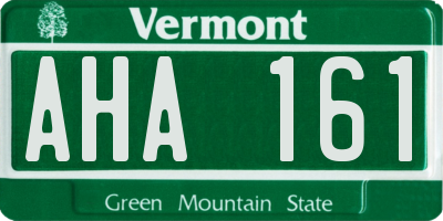 VT license plate AHA161