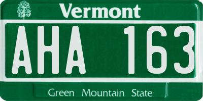 VT license plate AHA163
