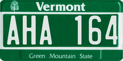 VT license plate AHA164