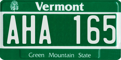 VT license plate AHA165