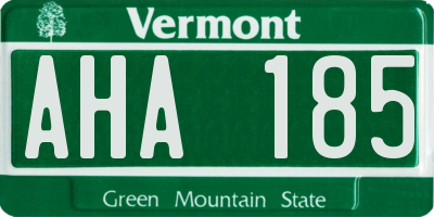 VT license plate AHA185