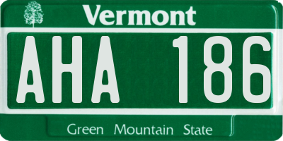 VT license plate AHA186