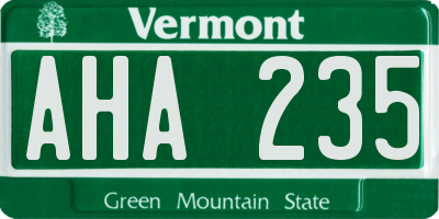 VT license plate AHA235