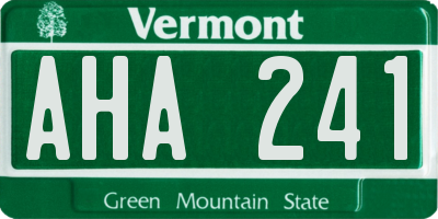 VT license plate AHA241
