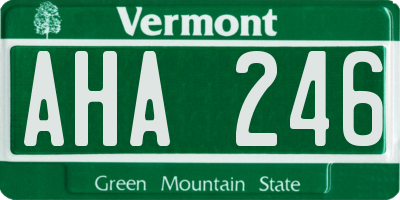 VT license plate AHA246