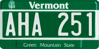VT license plate AHA251