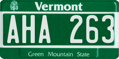 VT license plate AHA263