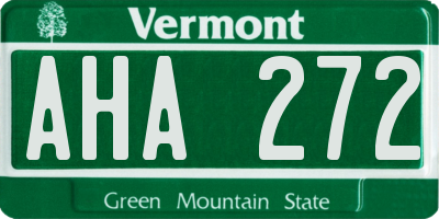 VT license plate AHA272