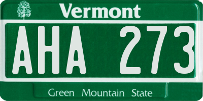 VT license plate AHA273