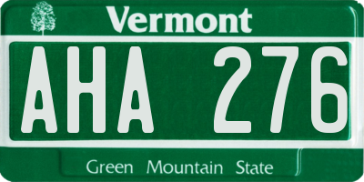 VT license plate AHA276