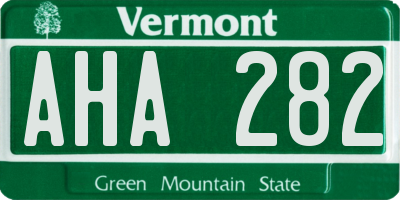 VT license plate AHA282