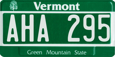 VT license plate AHA295