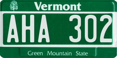 VT license plate AHA302