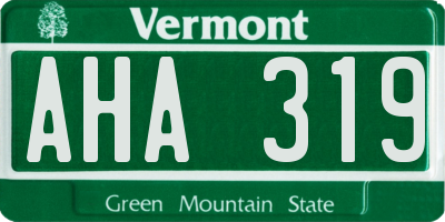 VT license plate AHA319
