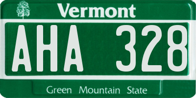 VT license plate AHA328