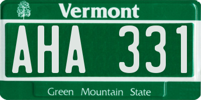 VT license plate AHA331