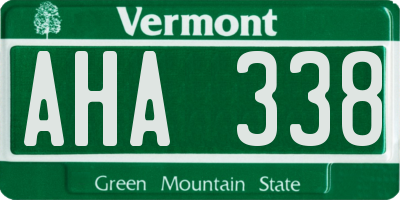 VT license plate AHA338