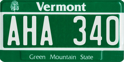 VT license plate AHA340