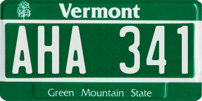VT license plate AHA341