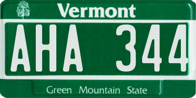 VT license plate AHA344