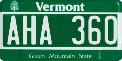 VT license plate AHA360