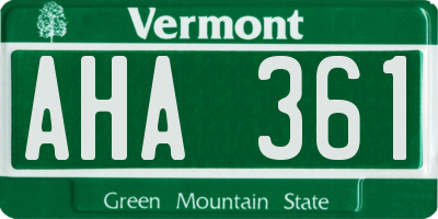 VT license plate AHA361