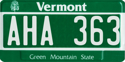VT license plate AHA363