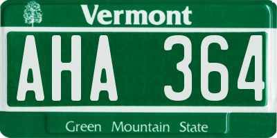VT license plate AHA364