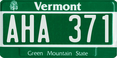 VT license plate AHA371