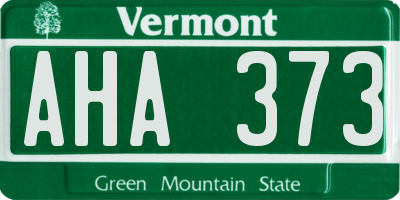 VT license plate AHA373
