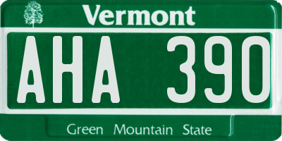 VT license plate AHA390