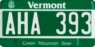 VT license plate AHA393