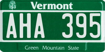 VT license plate AHA395