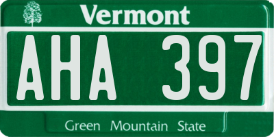 VT license plate AHA397