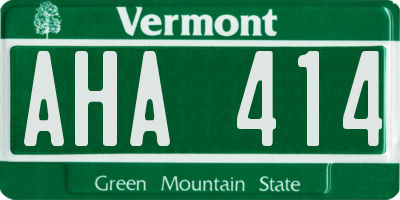 VT license plate AHA414