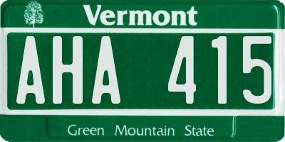 VT license plate AHA415