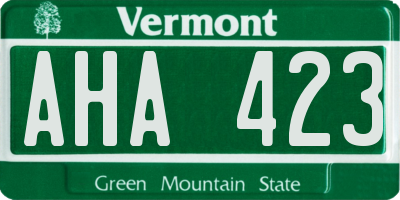 VT license plate AHA423