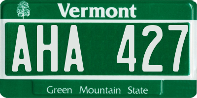 VT license plate AHA427