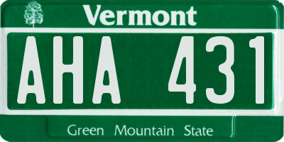 VT license plate AHA431