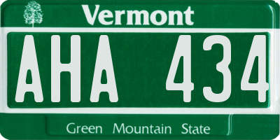 VT license plate AHA434