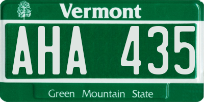 VT license plate AHA435