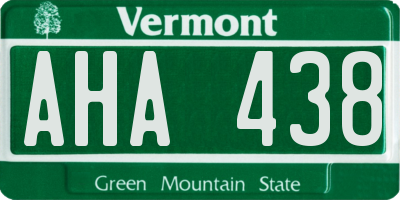 VT license plate AHA438