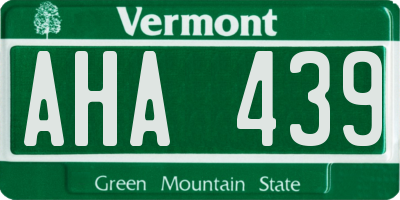 VT license plate AHA439