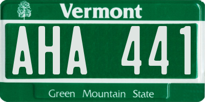 VT license plate AHA441