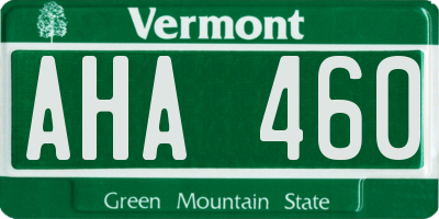 VT license plate AHA460