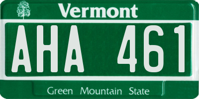 VT license plate AHA461