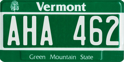 VT license plate AHA462