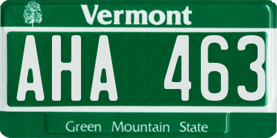 VT license plate AHA463