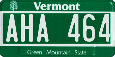 VT license plate AHA464